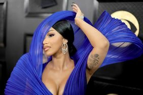 Cardi B wears cobalt dress at the 2023 Grammy Awards