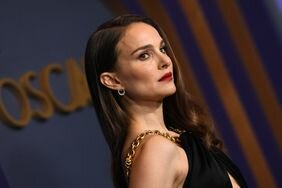 Natalie Portman Posing Hand on Hip Black Dress at 2024 Governors Awards 