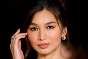 Gemma Chan wearing soft, pretty makeup.