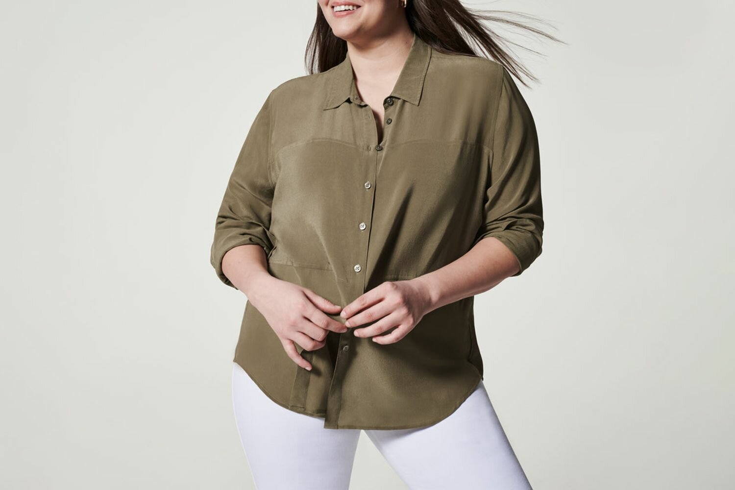 Spanx Low Maintenance Silk Button Down