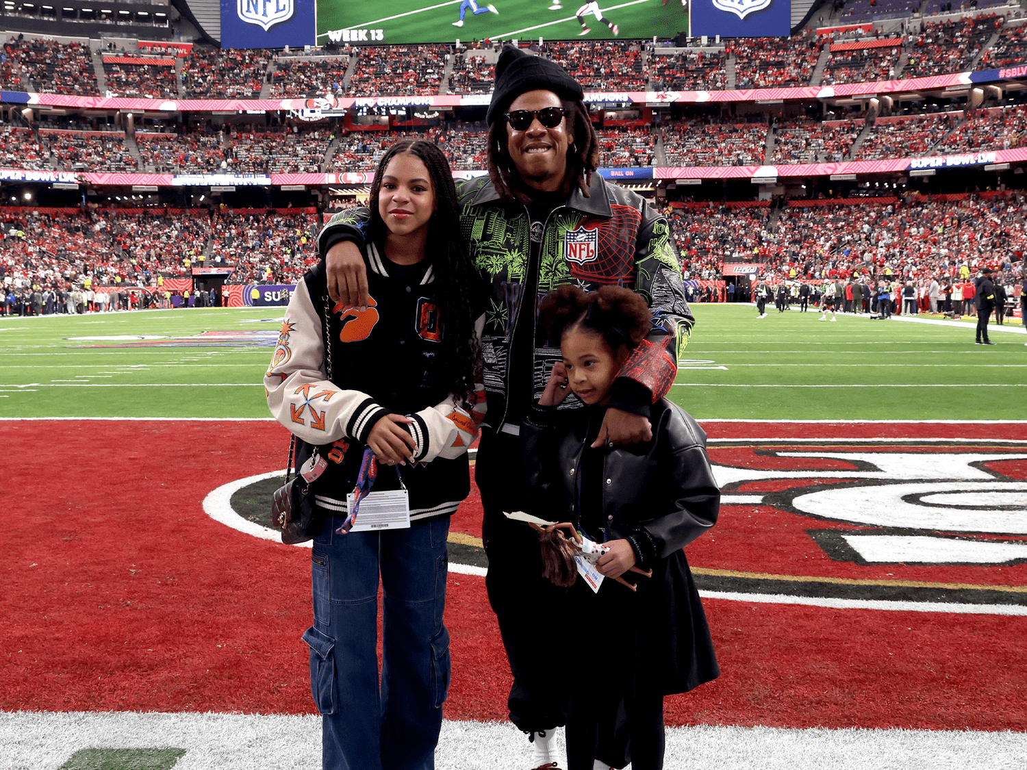 Jay-Z, Blue Ivy, and Rumi Carter 