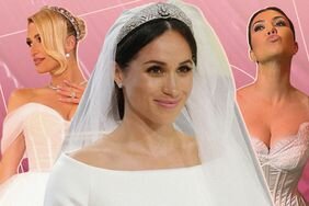 1Paris Hilton, Kourtney Kardashian, and Meghan Markle all in their wedding dresses