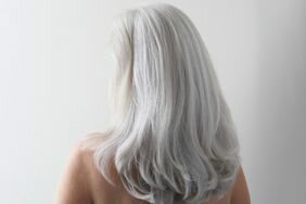 Woman with grey hair