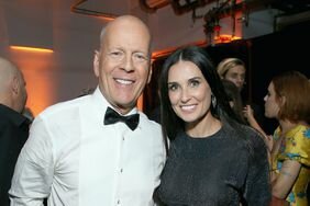 Demi Moore Bruce Willis Roast White Shirt Grey Dress