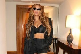 BeyoncÃ© pinstripe blazer date night instagram