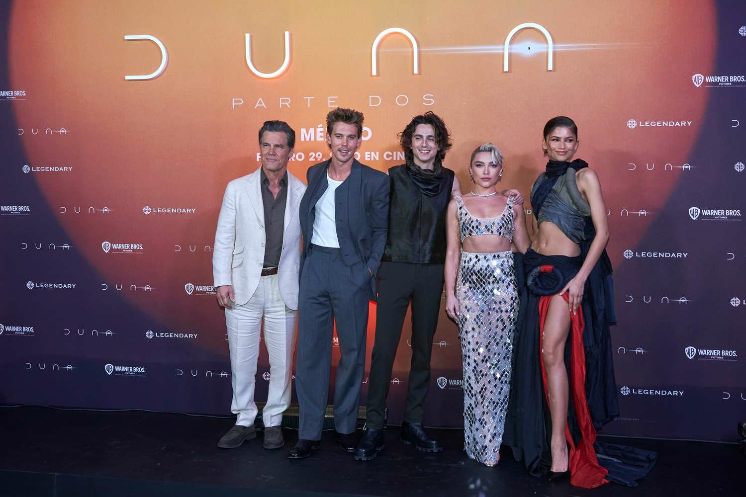 Josh Brolin, Austin Butler, TimothÃ©e Chalamet, Florence Pugh, Zendaya 'Dune: Part Two' Mexico City Photo Call 