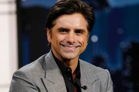 John Stamos Smiling Plaid Suit on "Jimmy Kimmel Live!"