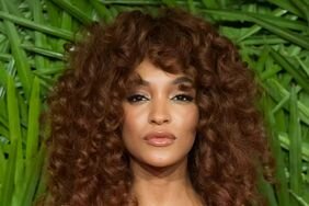 Jourdan Dunn with curled bangs.