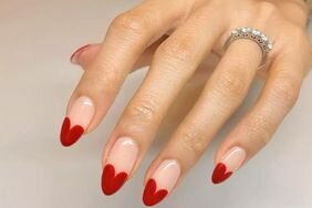 Heart tip gel nail design