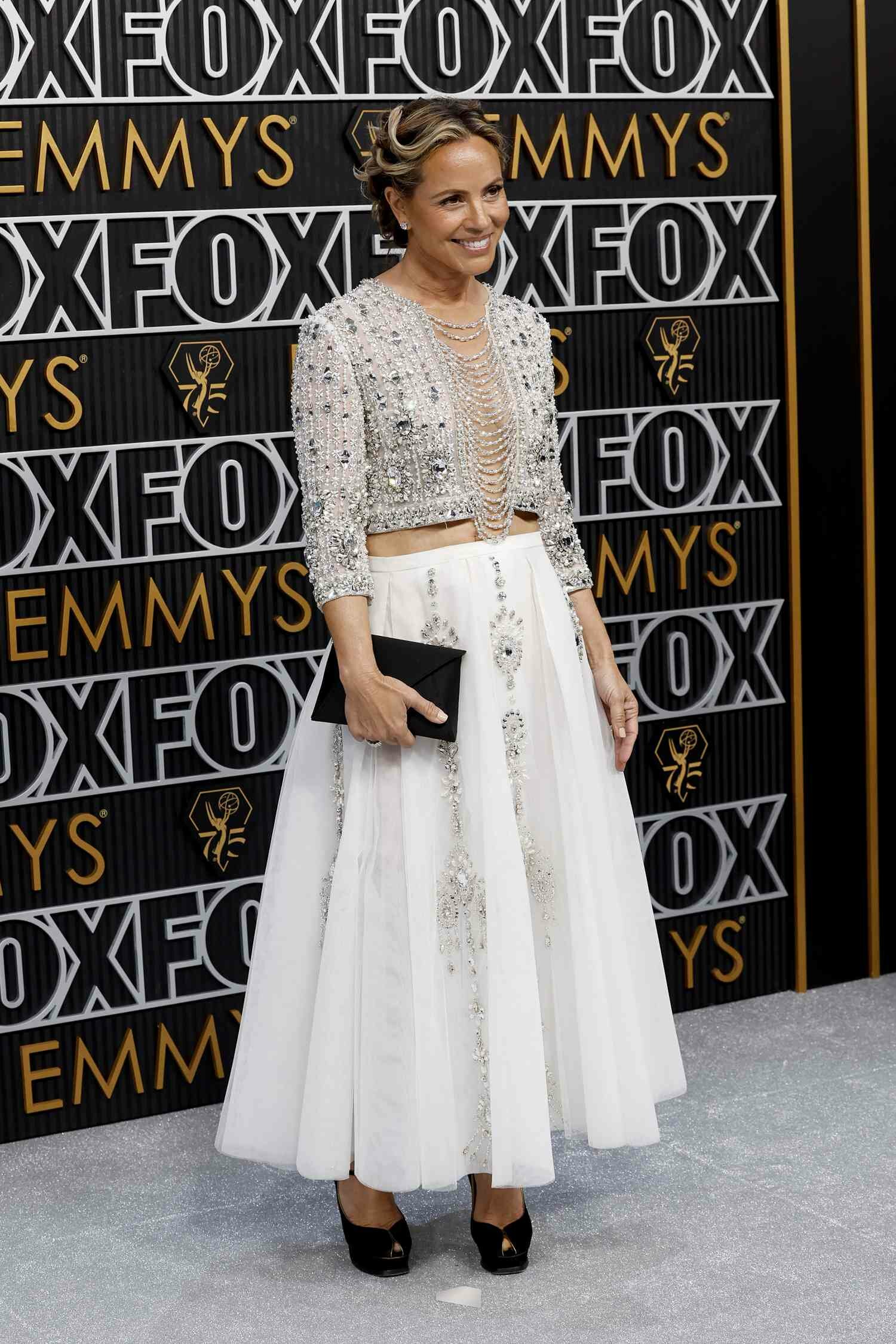 Maria Bello 2024 Emmys Red Carpet 