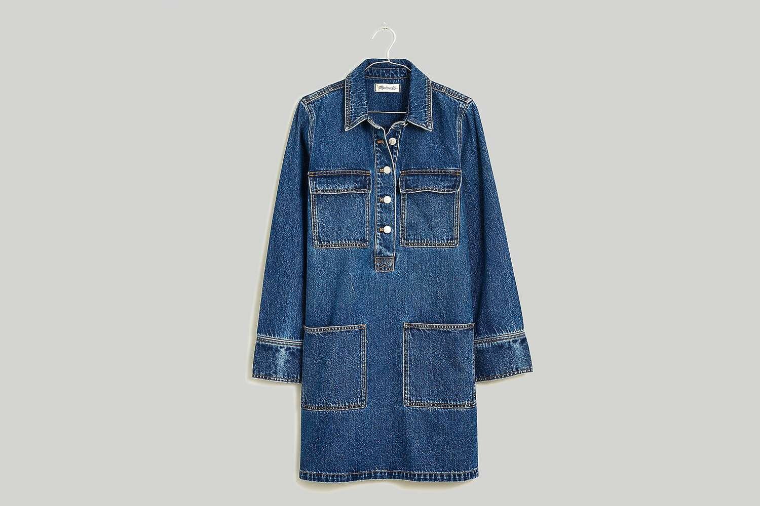 Madewell Denim Popover Mini Shirtdress