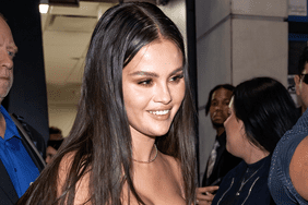 Selena Gomez wearing a purple corset dress at the VMAs after part