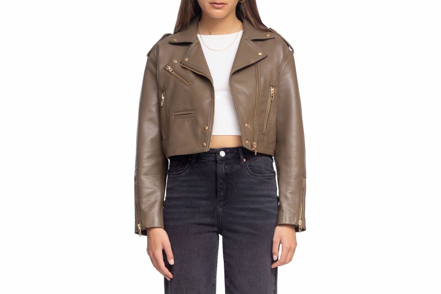 Nordstrom BLANKNYC Faux Leather Crop Moto Jacket