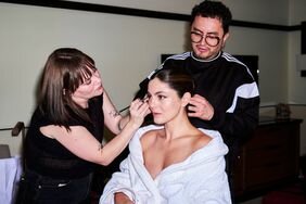 monica Barbaro getting ready for Dior Cruise