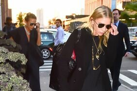 NEW YORK, NY - OCTOBER 19: Mary Kate and Ashley are seen walking in Soho on October 19, 2016 in New York City. (Photo by Raymond Hall/GC Images)