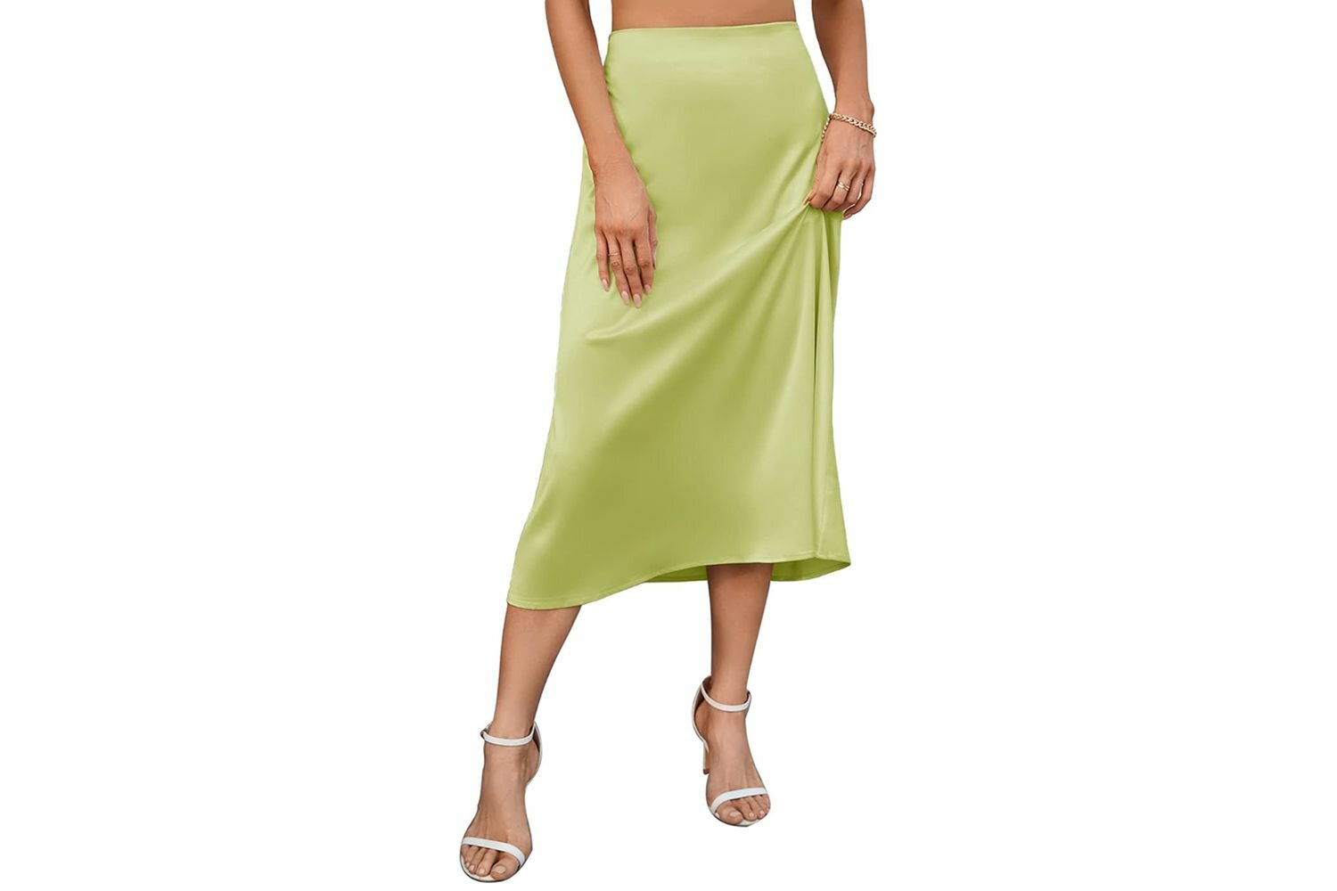 CYCLAMEN Satin Midi Skirt