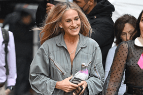 Sarah Jessica Parker carrying JW Anderson bird clutch