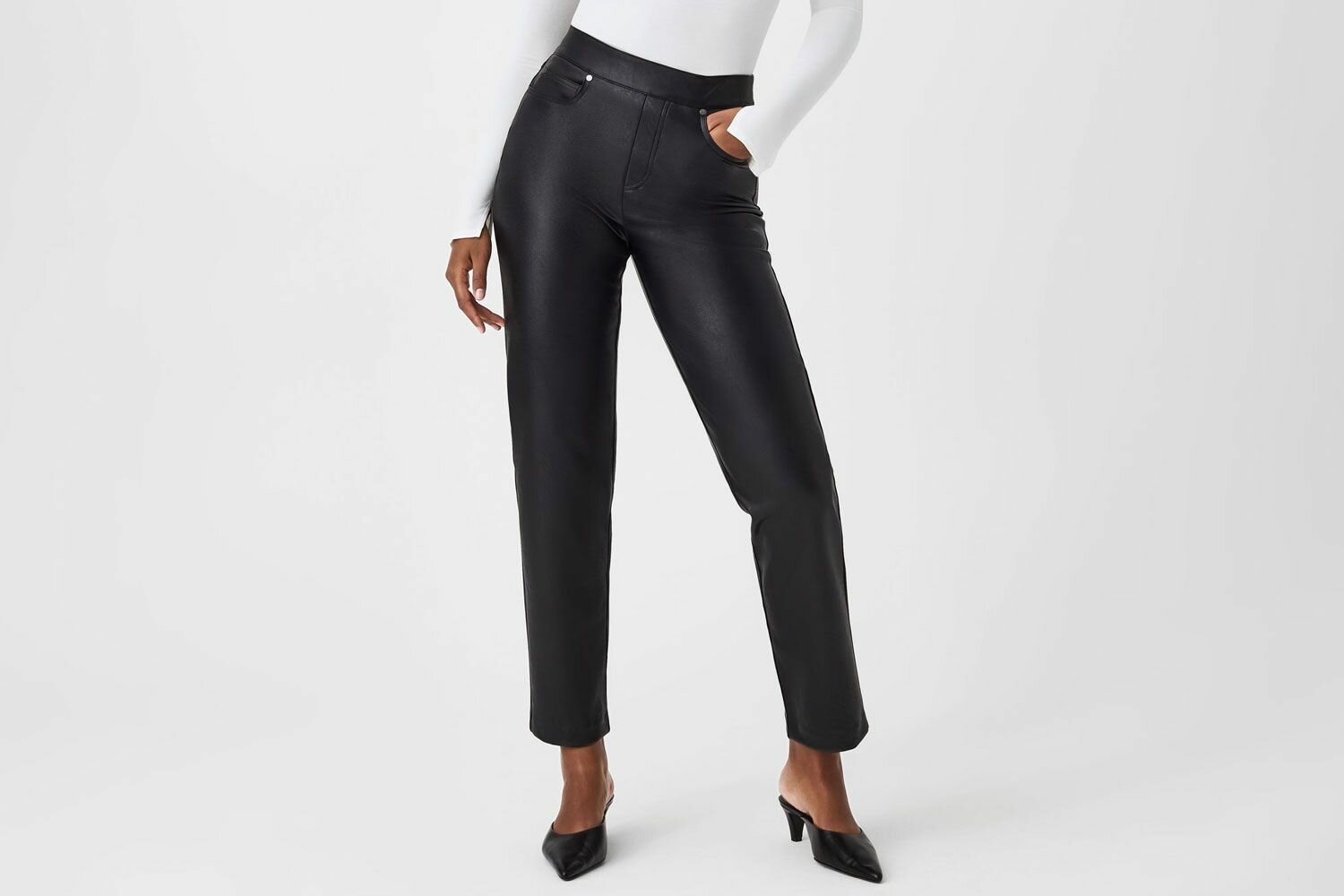 Spanx Leather-Like Straight Leg Pant