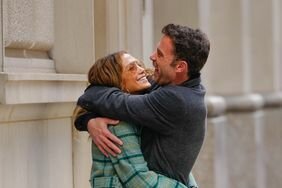 Ben Affleck and Jennifer Lopez Smiling Arms Around Each Other 2021