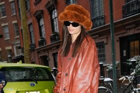 Emily Ratajkowski fuzzy hat new york city