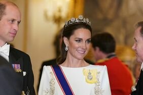 Prince William, Prince of Wales and Catherine, Princess of Wales attend the State Banquet at Buckingham Palace on November 21, 2023