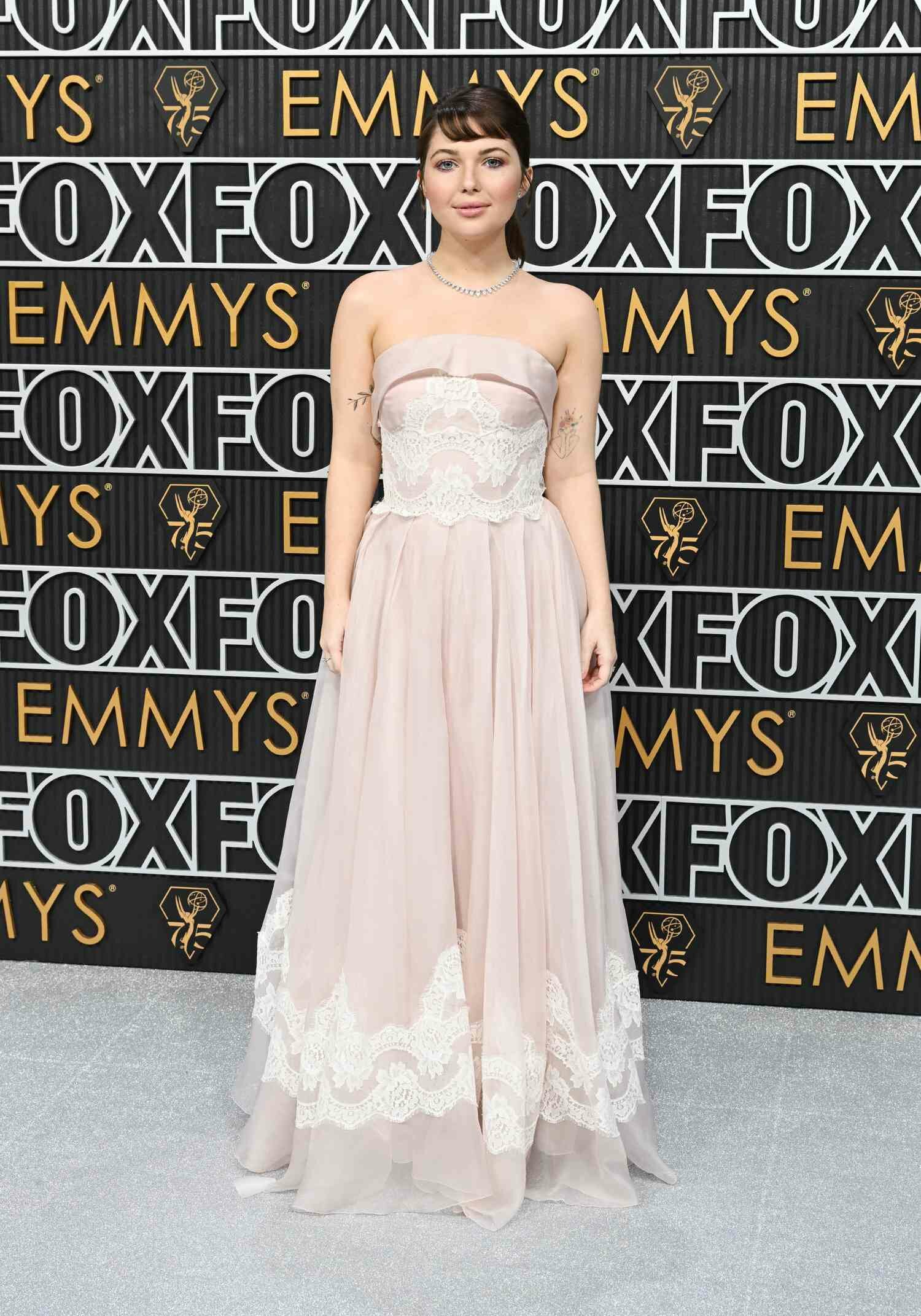 Sammi Hanratty on the 2024 Emmys red carpet.