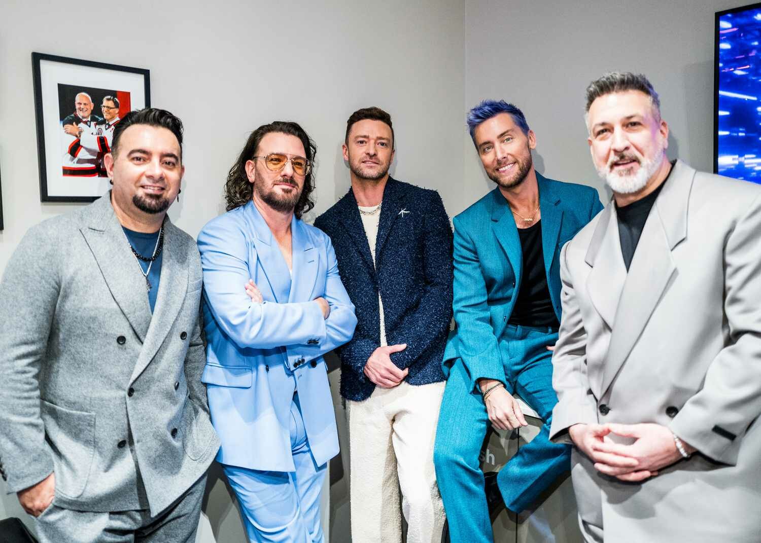 Chris Kirkpatrick, JC Chasez, Justin Timberlake, Lance Bass and Joey Fatone of NSYNC 2023 Video Music Awards