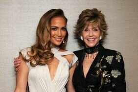 Jennifer Lopez Jane Fonda Arms Around Each Other UCLA Longevity Center ICON Awards 2011