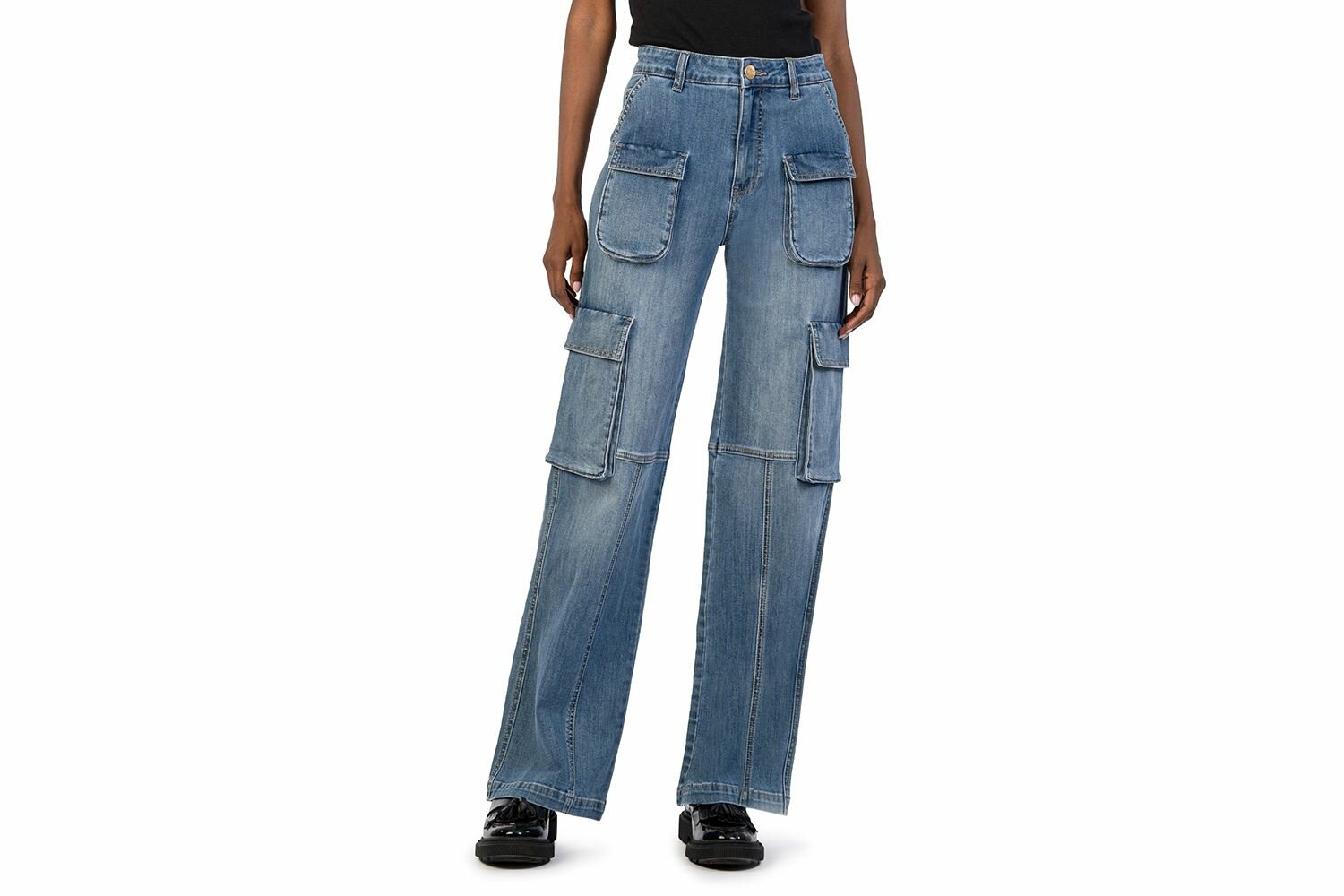 KUT from the Kloth Jodi Fab Ab High Waist Wide Leg Cargo Jeans